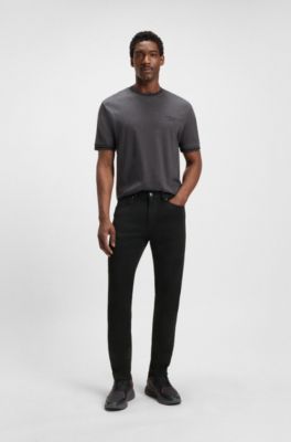 Porsche x BOSS tapered-fit jeans in black stretch denim, Black