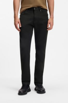 Porsche x BOSS tapered-fit jeans in black stretch denim, Black