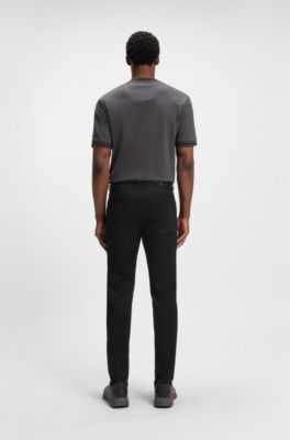 Porsche x BOSS tapered-fit jeans in black stretch denim, Black