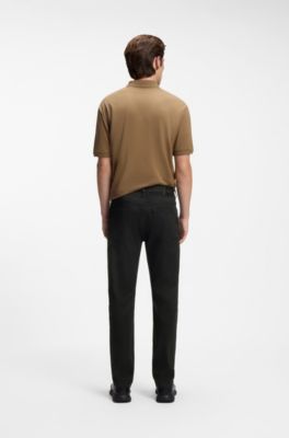 Porsche x BOSS tapered-fit jeans in black stretch denim, Black