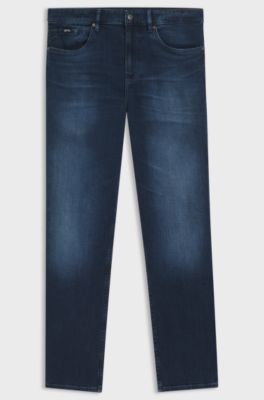 Maine regular-fit jeans in blue soft-touch denim, Dark Blue