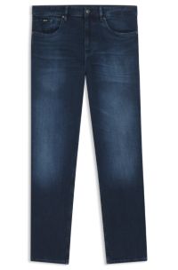 Maine regular-fit jeans in blue soft-touch denim, Dark Blue