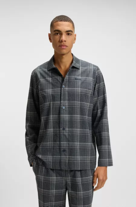 Gift-boxed checked pyjamas with embroidered logos