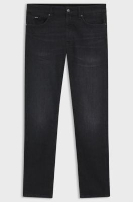 Delaware slim-fit jeans in black Italian-made denim, Black