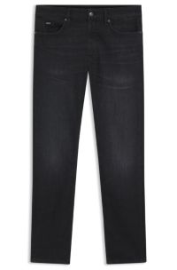 Delaware slim-fit jeans in black Italian-made denim, Black