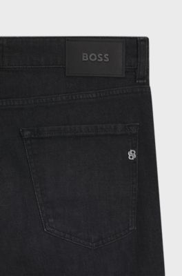 Delaware slim-fit jeans in black Italian-made denim, Black