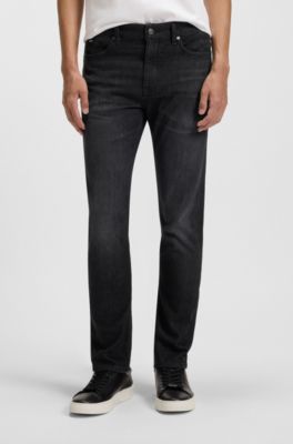 Delaware slim-fit jeans in black Italian-made denim, Black