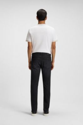 Delaware Slim-Fit Jeans aus schwarzem, in Italien gefertigtem Denim, Schwarz