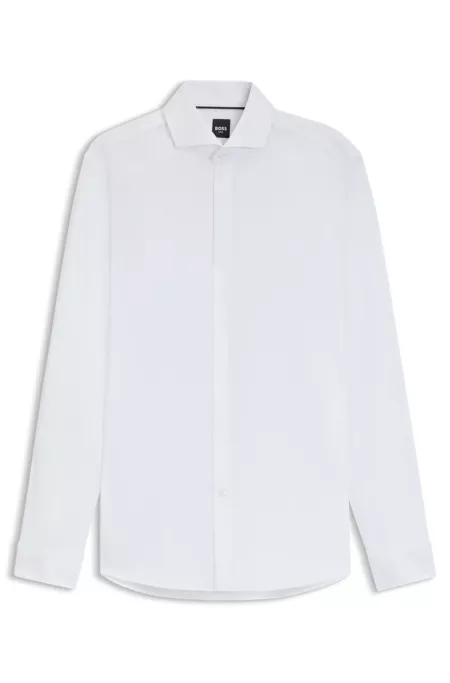 Slim-fit shirt in wrinkle-resistant Oxford cotton