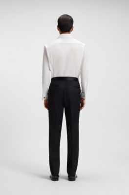 Slim-fit shirt in wrinkle-resistant Oxford cotton, White