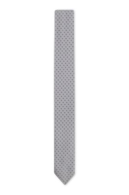 Formal tie with jacquard pattern, Grey