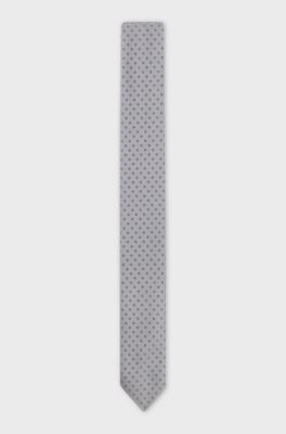 Formal tie with jacquard pattern, Grey