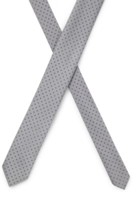 Formal tie with jacquard pattern, Grey