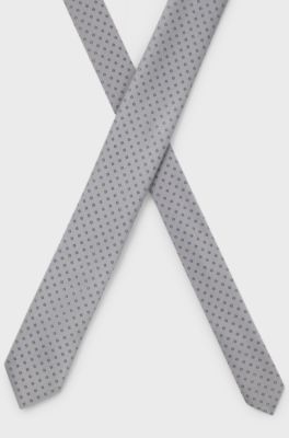 Formal tie with jacquard pattern, Grey