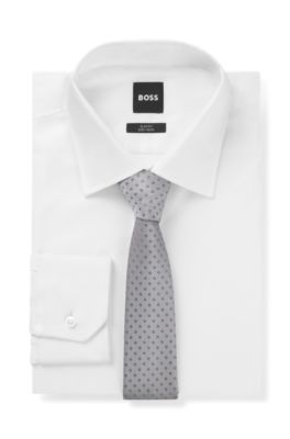 Formal tie with jacquard pattern, Grey