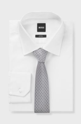 Formal tie with jacquard pattern, Grey