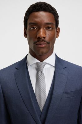 Formal tie with jacquard pattern, Grey