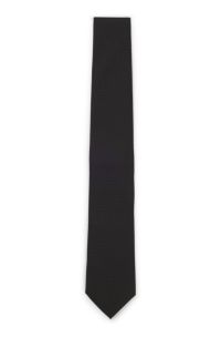 Structured tie in cotton and silk, Black