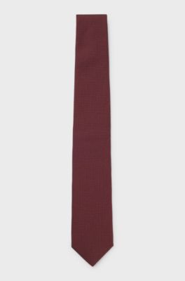 Structured tie in cotton and silk, Red