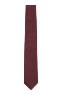 Structured tie in cotton and silk, Red