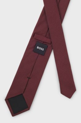 Structured tie in cotton and silk, Red