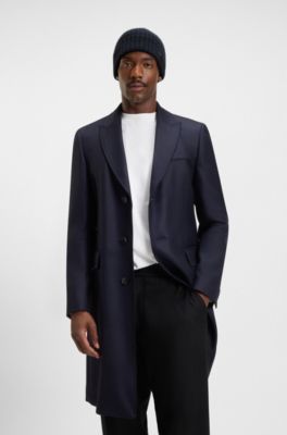 Ribbed beanie hat in cashmere, Dark Blue