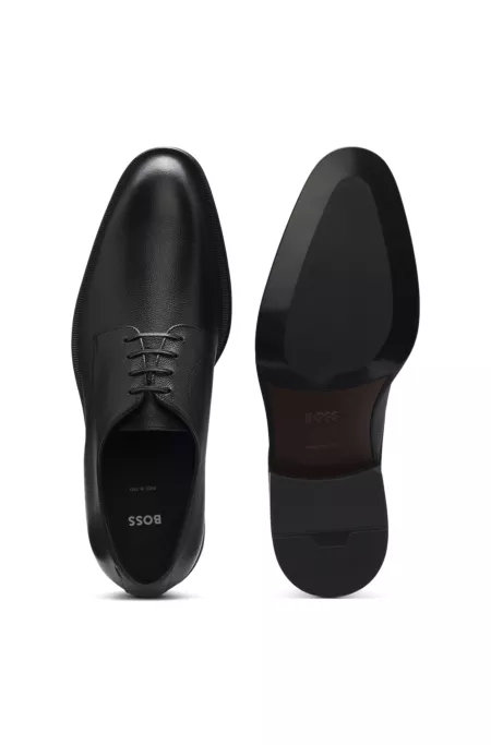 Italian-made Derby shoes in patterned leather