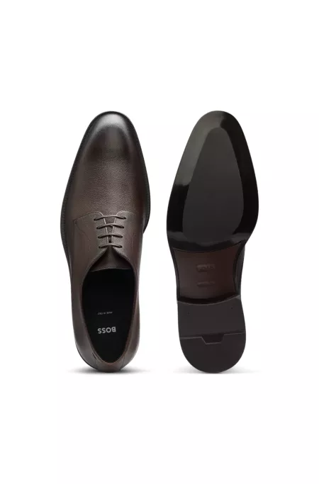 Italian-made Derby shoes in patterned leather