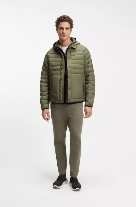 Shirt-style jacket in water-repellent fabric