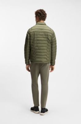 Shirt-style jacket in water-repellent fabric, Khaki