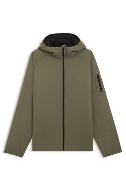 Water-repellent jacket with adjustable hem
