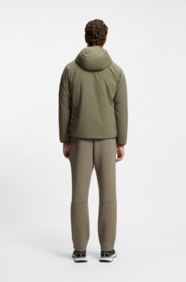 Water-repellent jacket with adjustable hem, Olive