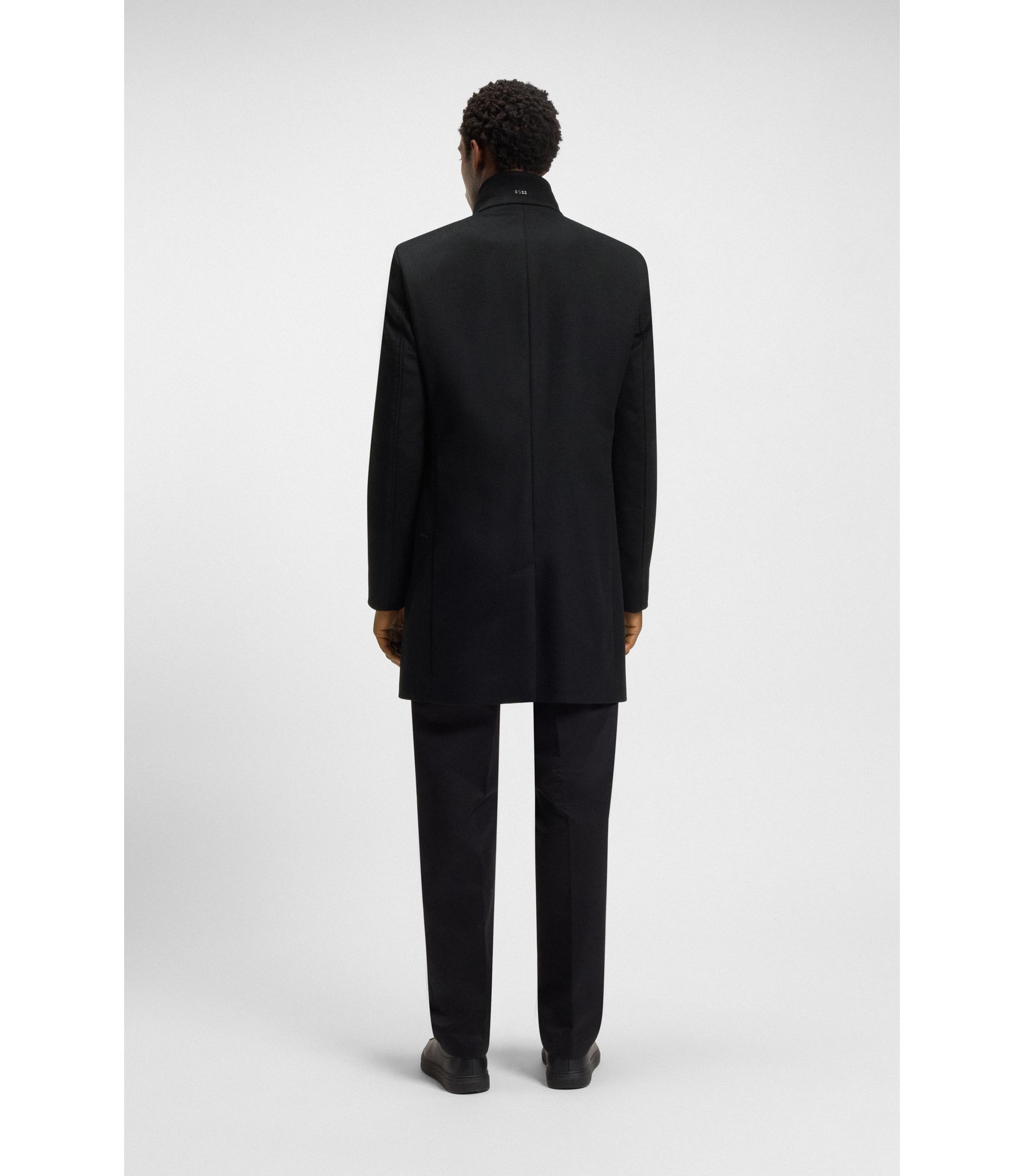 BOSS - Slim-fit coat in wool and cashmere - Black