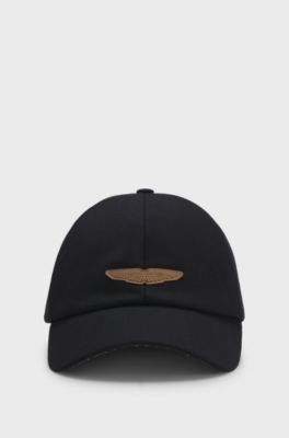 BOSS x ASTON MARTIN logo cap in a wool blend, Black