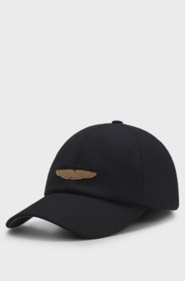 BOSS x ASTON MARTIN logo cap in a wool blend, Black