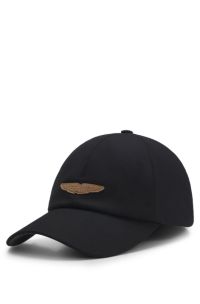 BOSS x ASTON MARTIN logo cap in a wool blend, Black