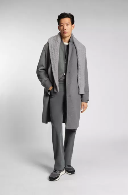 Relaxed-fit coat in a melange wool blend