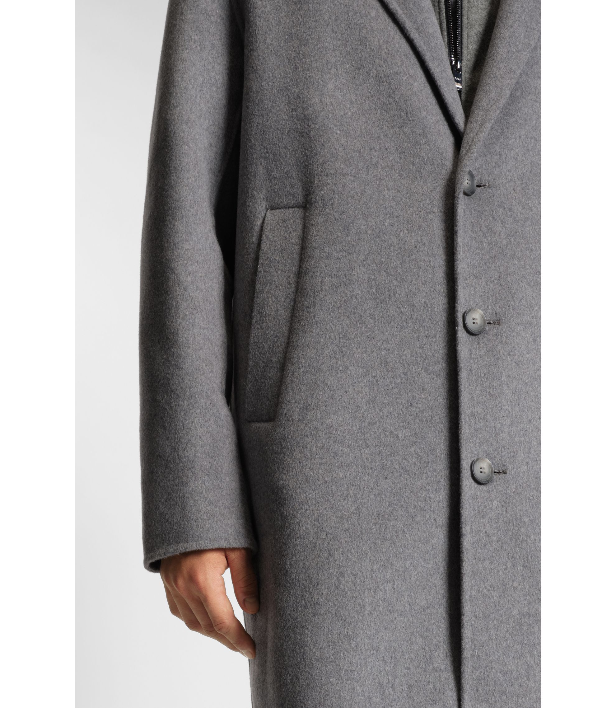 BOSS - リラックスフィットコート メランジ ウールブレンド