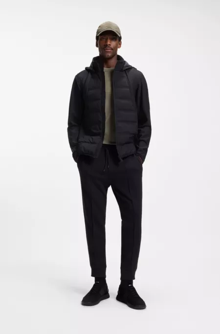 Water-repellent down jacket with detachable hood