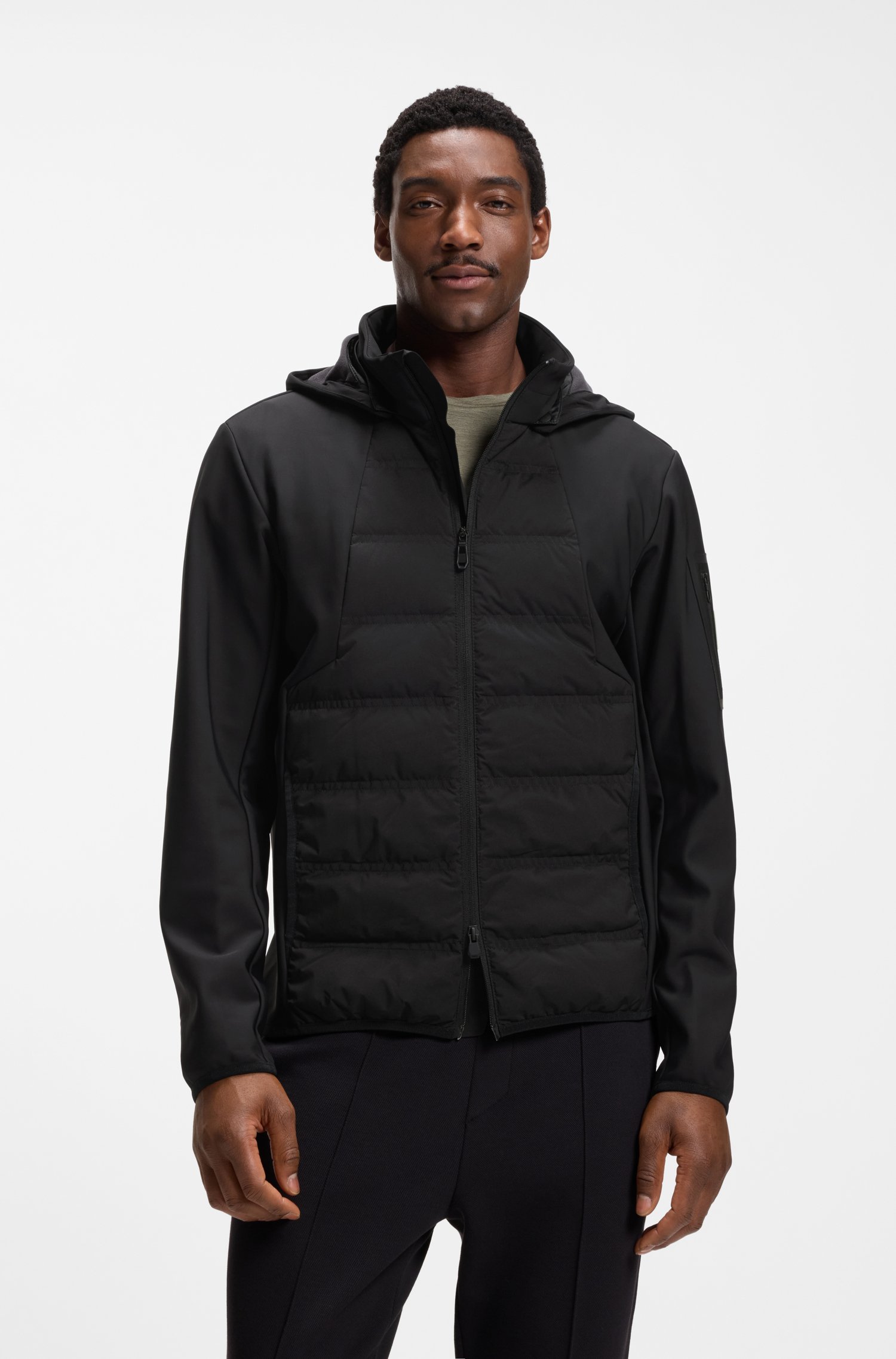 Boss Water-repellent down jacket with detachable hood jackor herr