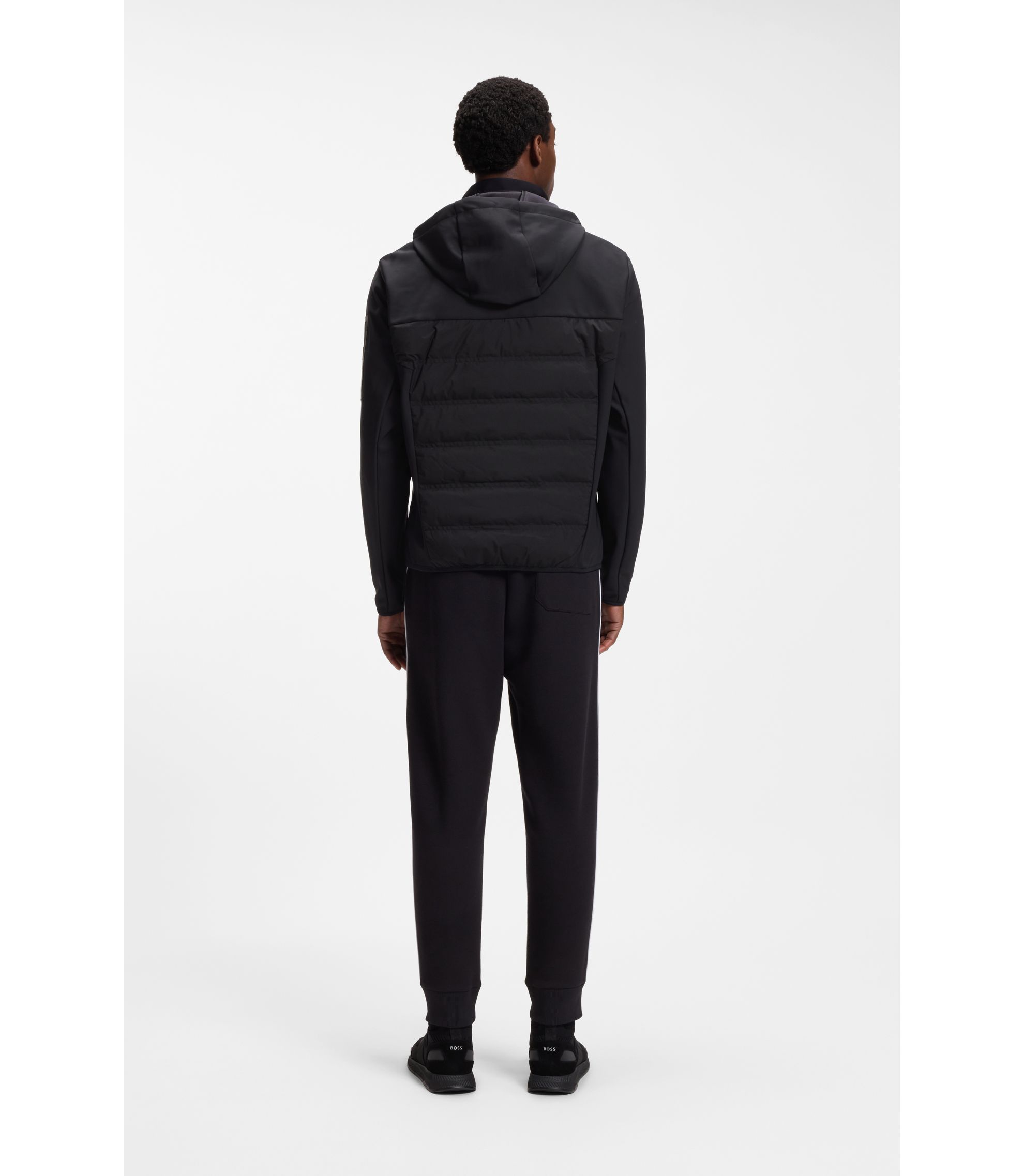 BOSS - はっ水ダウンジャケット デタッチャブルフード - ブラック