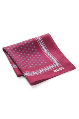 Pocket square with digital print, Dark Red