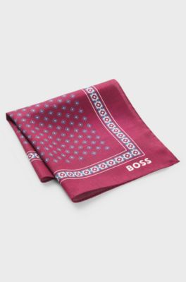 Pocket square with digital print, Dark Red