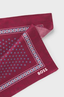 Pocket square with digital print, Dark Red