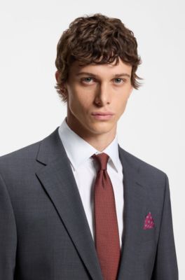 Pocket square with digital print, Dark Red