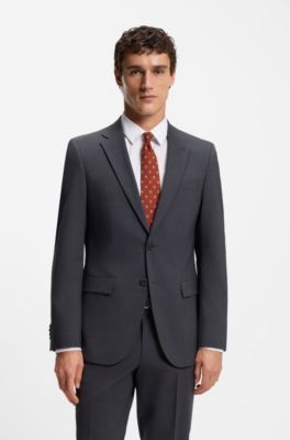 Printed tie in cotton and wool, Dark Orange