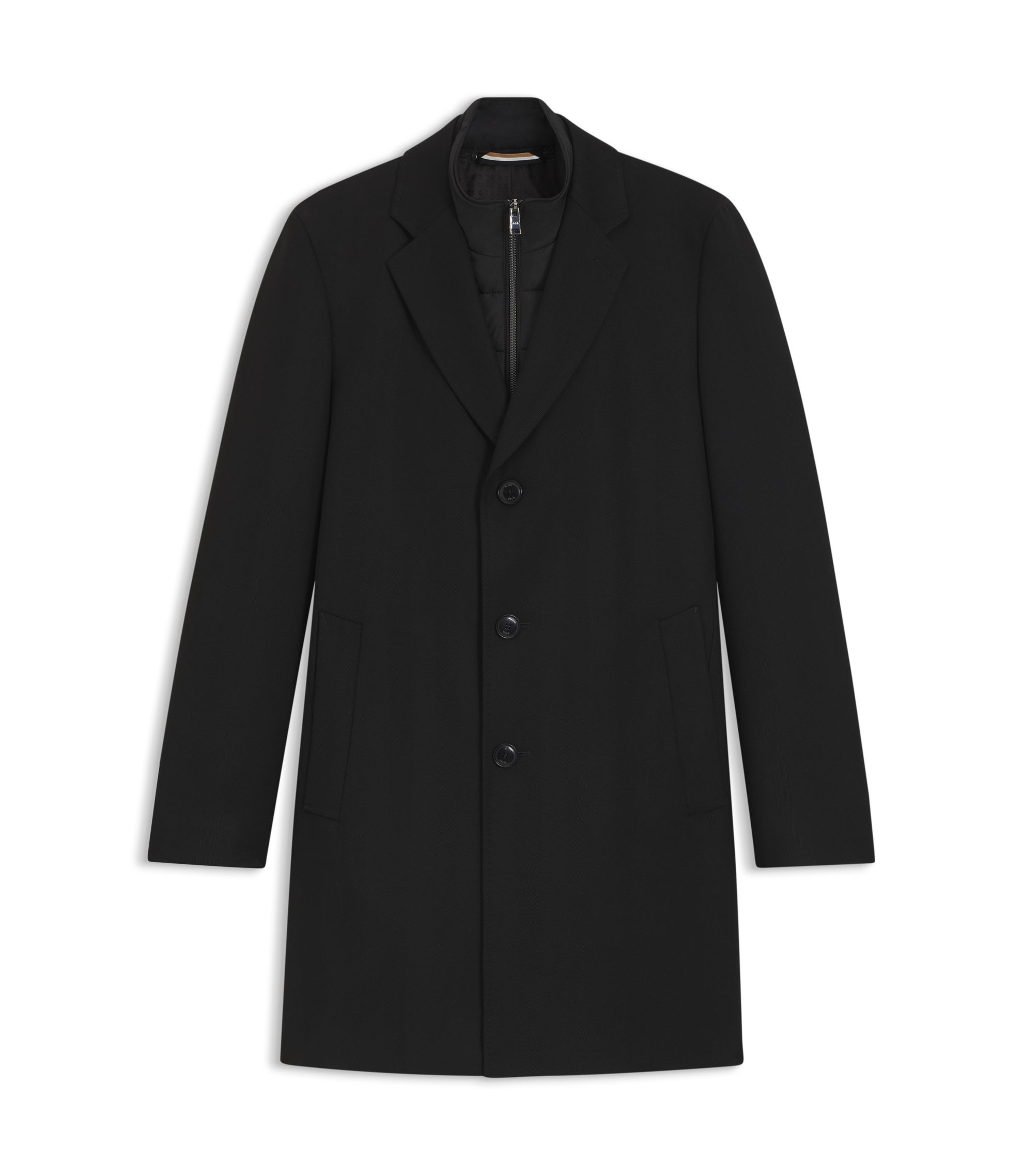 HUGO BOSS コート ブラック　Mサイズ BOSS - はっ水スリムフィットコート デタッチャブルインナー