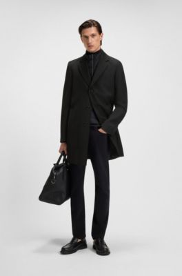 Manteau Slim d&eacute;perlant avec int&eacute;rieur amovible, Noir