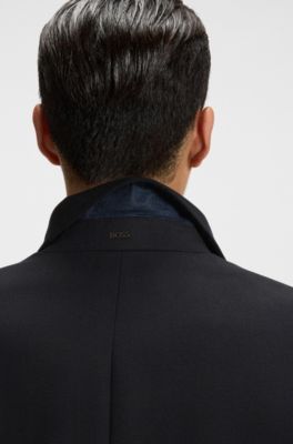 Slim-fit water-repellent coat with detachable inner, Dark Blue