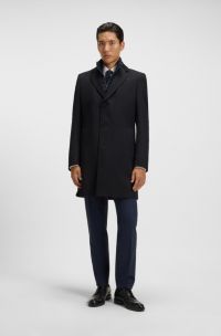 Slim-fit water-repellent coat with detachable inner, Dark Blue